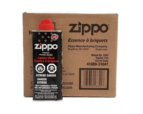 Essence à Briquets Zippo 133ml (4,68 fl oz), Boite de 12